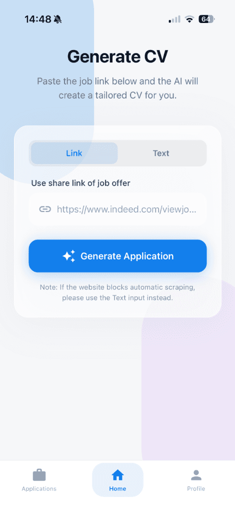 Generate CV Link